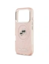 Etui Karl Lagerfeld IML Glitter Karl & Choupette Heads Logo MagSafe do Apple iPhone 17 Pro różowy