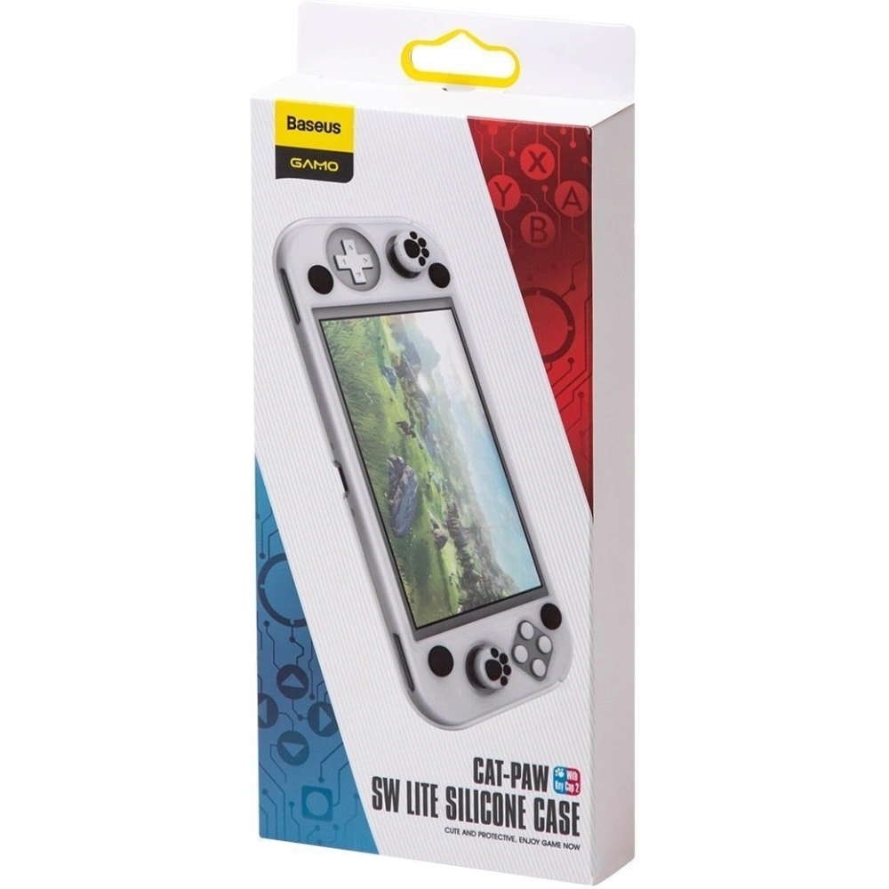 Hurtownia GSM - Silikonowe etui Baseus GS06L do konsoli Nintendo Switch Lite + silikonowe nakładki na pady (biało-czarne) - BSU1608WHTBLK - {ean13} - Hurt