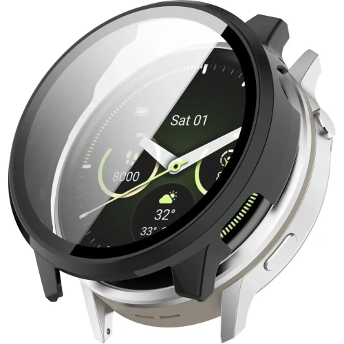 Etui ze szkłem do zegarka Bizon Case+Glass Watch do Garmin Venu 4 45mm czarne