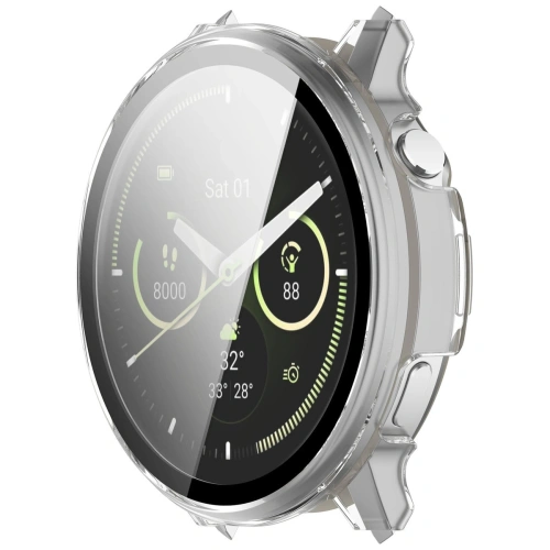 Etui ze szkłem do zegarka Bizon Case+Glass Watch do Garmin Venu 4 45mm przeźroczyste