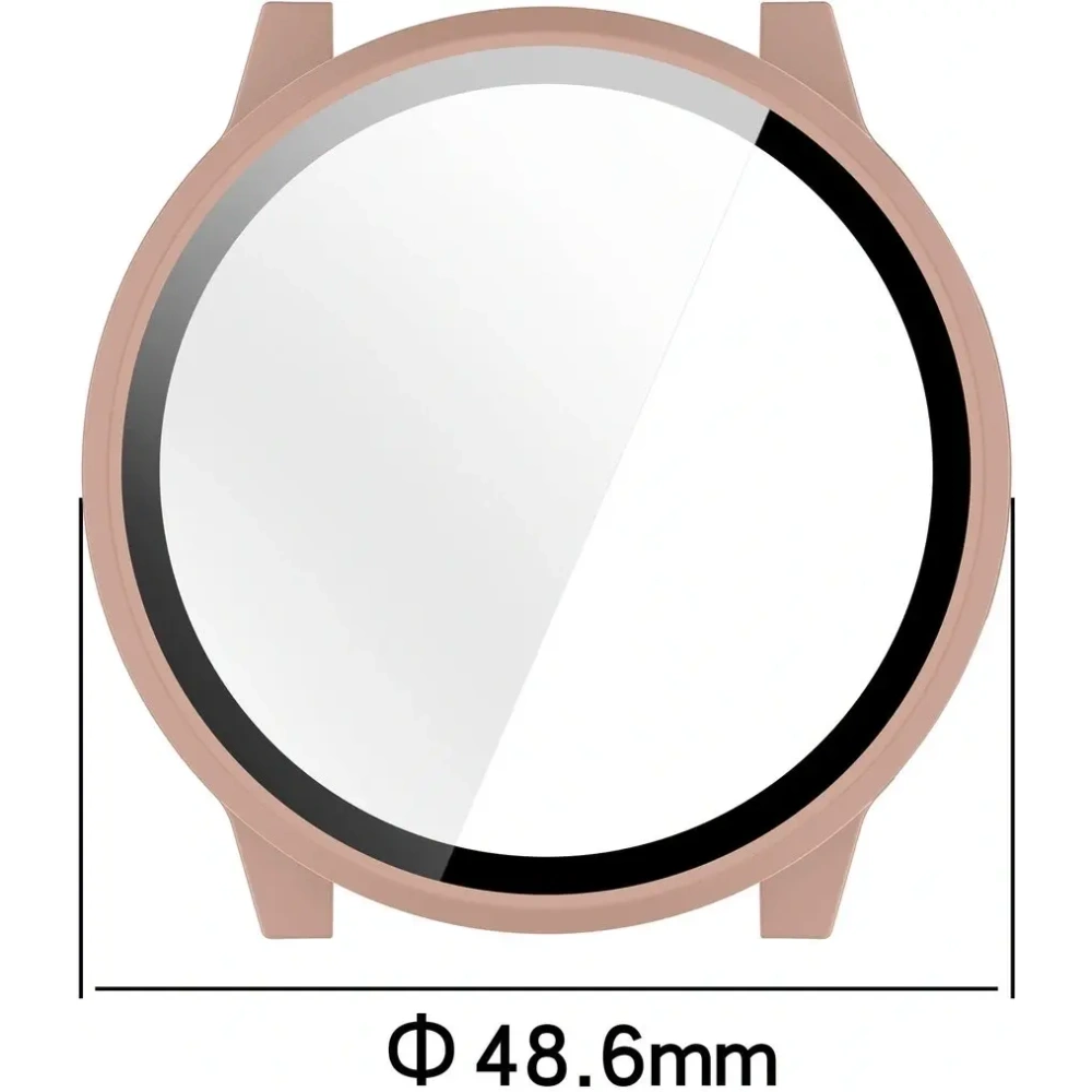 Etui ze szkłem do zegarka Bizon Case+Glass Watch do Garmin Venu 4 45mm różowe