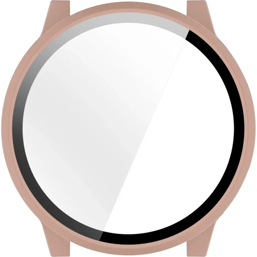 Etui ze szkłem do zegarka Bizon Case+Glass Watch do Garmin Venu 4 45mm różowe