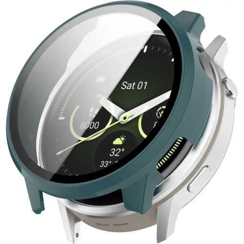 Etui ze szkłem do zegarka Bizon Case+Glass Watch do Garmin Venu 4 45mm zielone