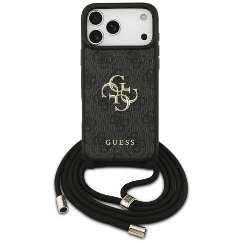 Etui Guess 4G Big Logo Cord Stap Crossbody do Apple iPhone 17 Pro Max czarny