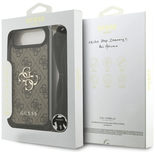 Etui Guess 4G Big Logo Cord Stap Crossbody do Apple iPhone Air brązowy