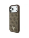 Etui Guess 4G Strap Triangle Logo MagSafe do Apple iPhone 17 Pro Max brązowy