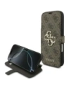 Etui Guess Book 4G Metal Logo do Apple iPhone 17 Pro brązowy