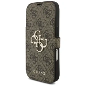 Etui Guess Book 4G Metal Logo do Apple iPhone 17 Pro brązowy