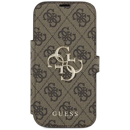 Etui Guess Book 4G Metal Logo do Apple iPhone 17 Pro brązowy