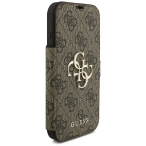 Etui Guess Book 4G Metal Logo do Apple iPhone 17 Pro brązowy