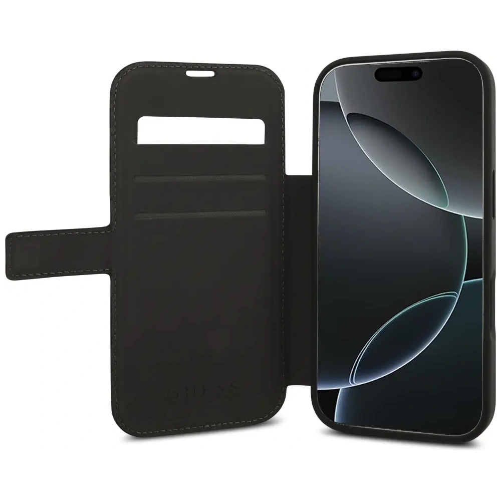 Etui Guess Book 4G Metal Logo do Apple iPhone 17 Pro czarny