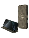 Etui Guess Book 4G Metal Logo do Apple iPhone 17 Pro Max brązowy