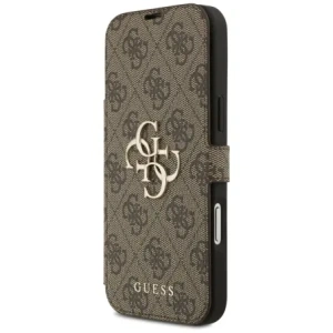 Etui Guess Book 4G Metal Logo do Apple iPhone 17 Pro Max brązowy
