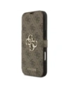 Etui Guess Book 4G Metal Logo do Apple iPhone 17 Pro Max brązowy