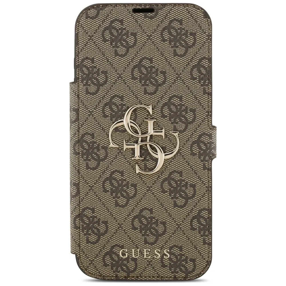 Etui Guess Book 4G Metal Logo do Apple iPhone 17 Pro Max brązowy