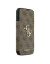 Etui Guess Book 4G Metal Logo do Apple iPhone 17 Pro Max brązowy