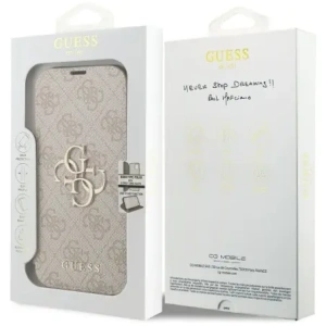 Etui Guess Book 4G Metal Logo do Apple iPhone 17 Pro różowy