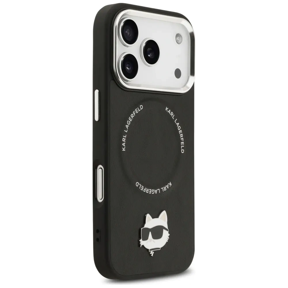 Etui Karl Lagerfeld Choupette Pin MagSafe do Apple iPhone 17 Pro czarny