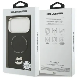 Etui Karl Lagerfeld Choupette Pin MagSafe do Apple iPhone 17 Pro Max czarny