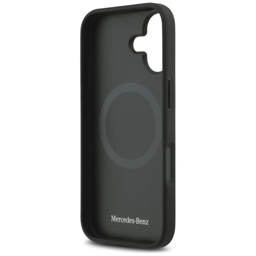 Etui Mercedes Leather Large Laurel Leave MagSafe do Apple iPhone 17 czarny