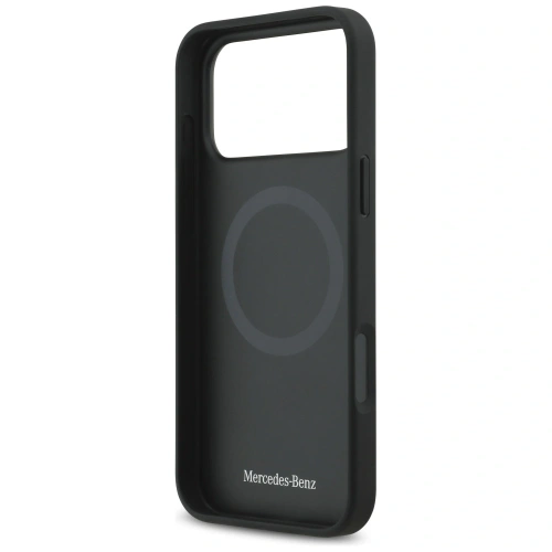 Etui Mercedes Leather Large Laurel Leave MagSafe do Apple iPhone 17 Pro Max czarny