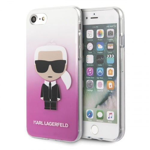 Karl Lagerfeld Distributor - 3700740442722 - KLD307PNK - Karl Lagerfeld KLHCI8TRDFKPI Apple iPhone SE 2022/SE 2020/8/7 pink Gradient Ikonik Karl - B2B homescreen
