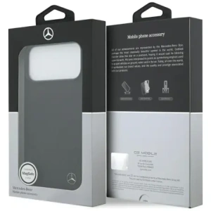 Etui Mercedes Leather Large Laurel Leave MagSafe do Apple iPhone 17 Pro Max czarny