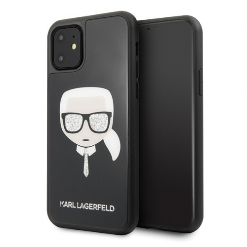 Hurtownia Karl Lagerfeld - 3700740459706 - KLD308BLK - Etui Karl Lagerfeld KLHCN61DLHBK Apple iPhone 11 czarny/black Iconic Glitter Karl`s Head - B2B homescreen