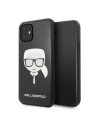 Etui Karl Lagerfeld KLHCN61DLHBK Apple iPhone 11 negru/black Iconic Glitter Karl`s Head