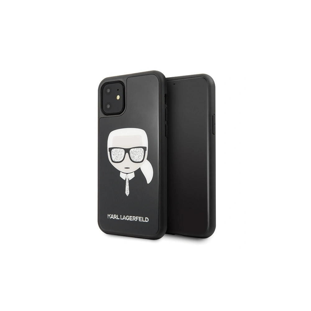 Hurtownia GSM - Etui Karl Lagerfeld KLHCN61DLHBK Apple iPhone 11 černý/black Iconic Glitter Karl`s Head - KLD308BLK - {ean13} - Hurt