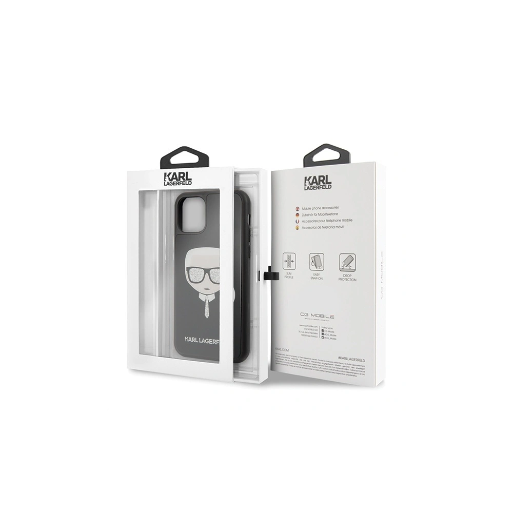 Hurtownia GSM - Etui Karl Lagerfeld KLHCN61DLHBK Apple iPhone 11 černý/black Iconic Glitter Karl`s Head - KLD308BLK - {ean13} - Hurt