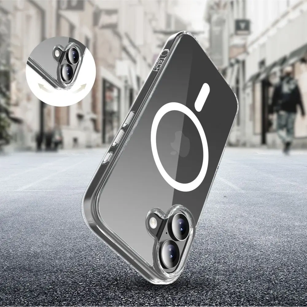 Etui Tech-Protect Flexair Hybrid CC MagSafe do Apple iPhone 17 Clear