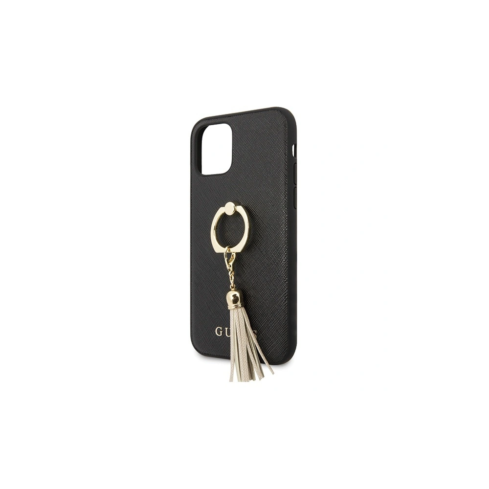 Wholesale Guess GUHCN58RSSABK Apple iPhone 11 Pro black hard case Saffiano with ring stand - GUE557BLK - {ean13} - Hurt