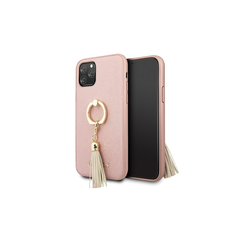 Wholesale Guess GUHCN58RSSARG Apple iPhone 11 Pro pink hard case Saffiano with ring stand - GUE558PNK - {ean13} - Hurt