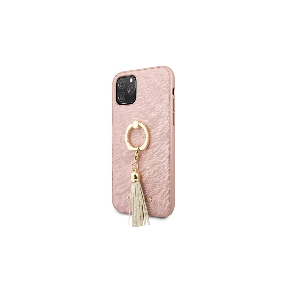 Wholesale Guess GUHCN58RSSARG Apple iPhone 11 Pro pink hard case Saffiano with ring stand - GUE558PNK - {ean13} - Hurt