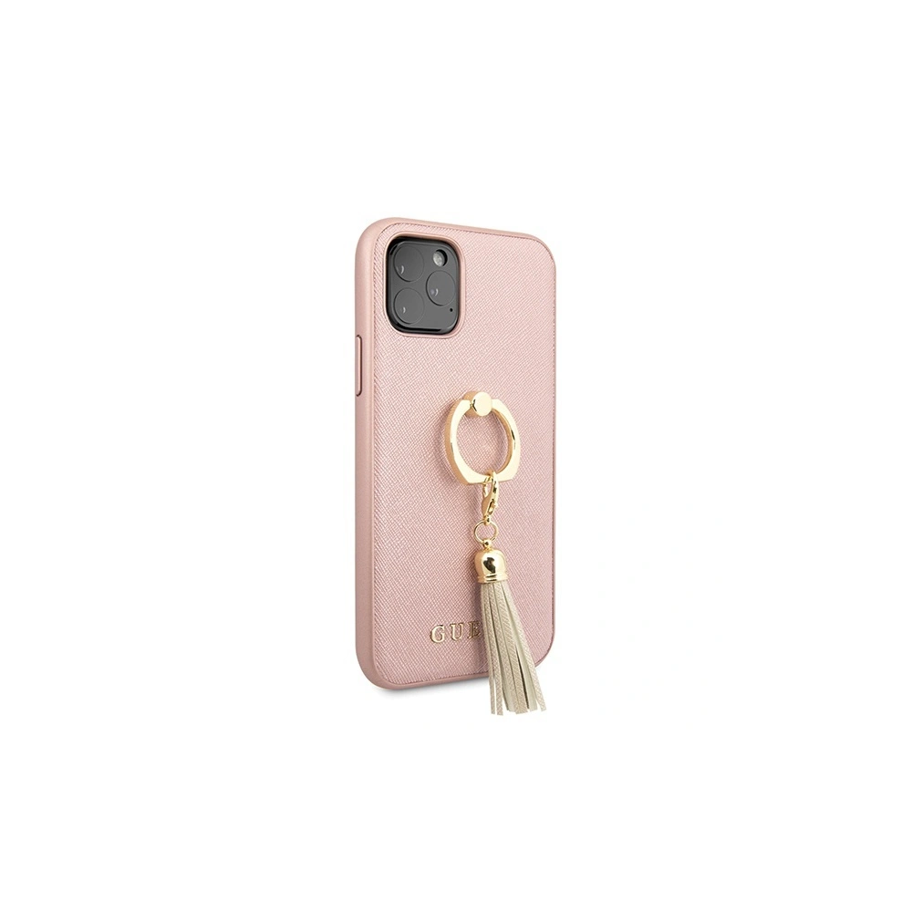 Wholesale Guess GUHCN58RSSARG Apple iPhone 11 Pro pink hard case Saffiano with ring stand - GUE558PNK - {ean13} - Hurt