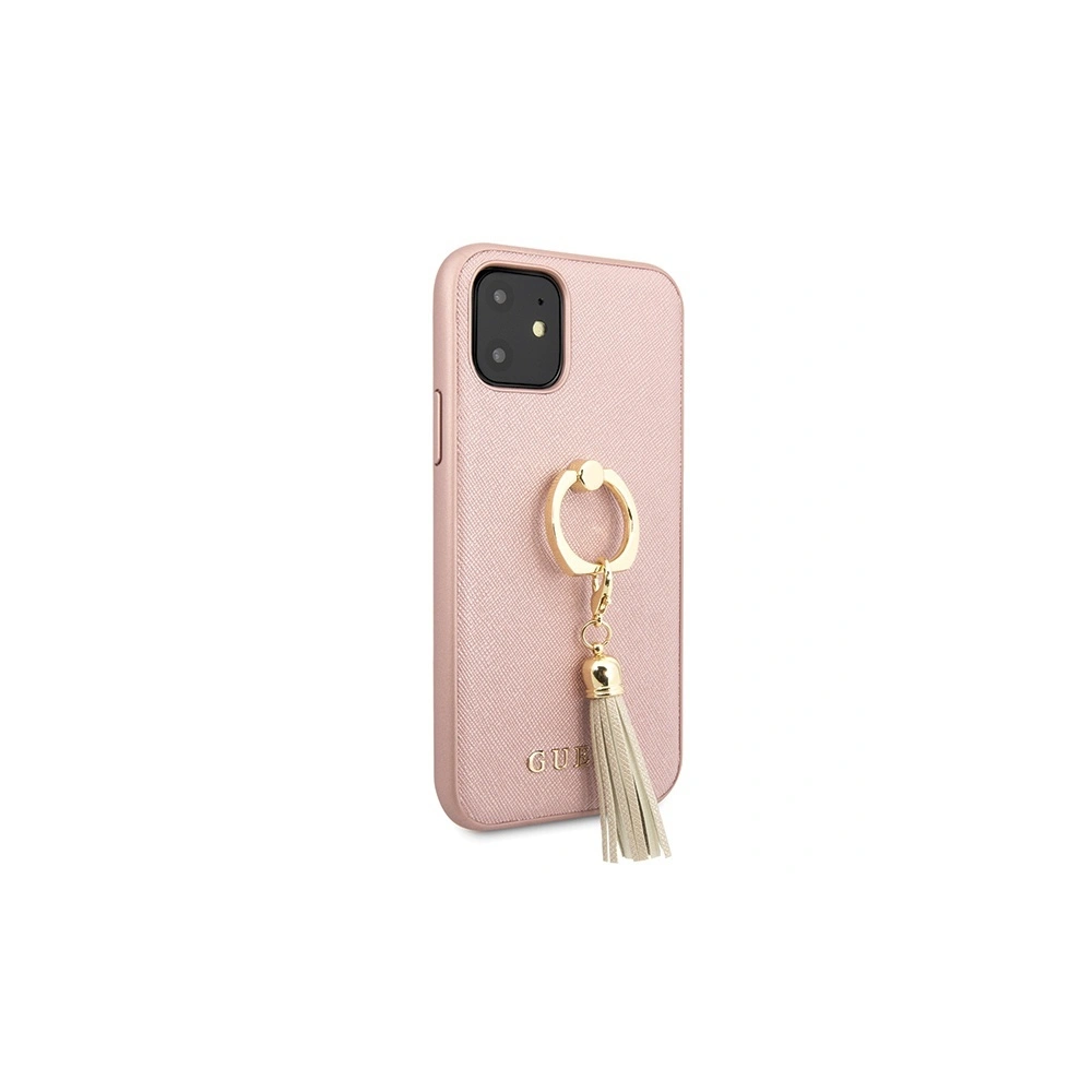 Hurtownia GSM - Etui Guess GUHCN61RSSARG Apple iPhone 11 rozie/pink hard case Saffiano cu suport pentru inel - GUE559PNK - {ean13} - Hurt