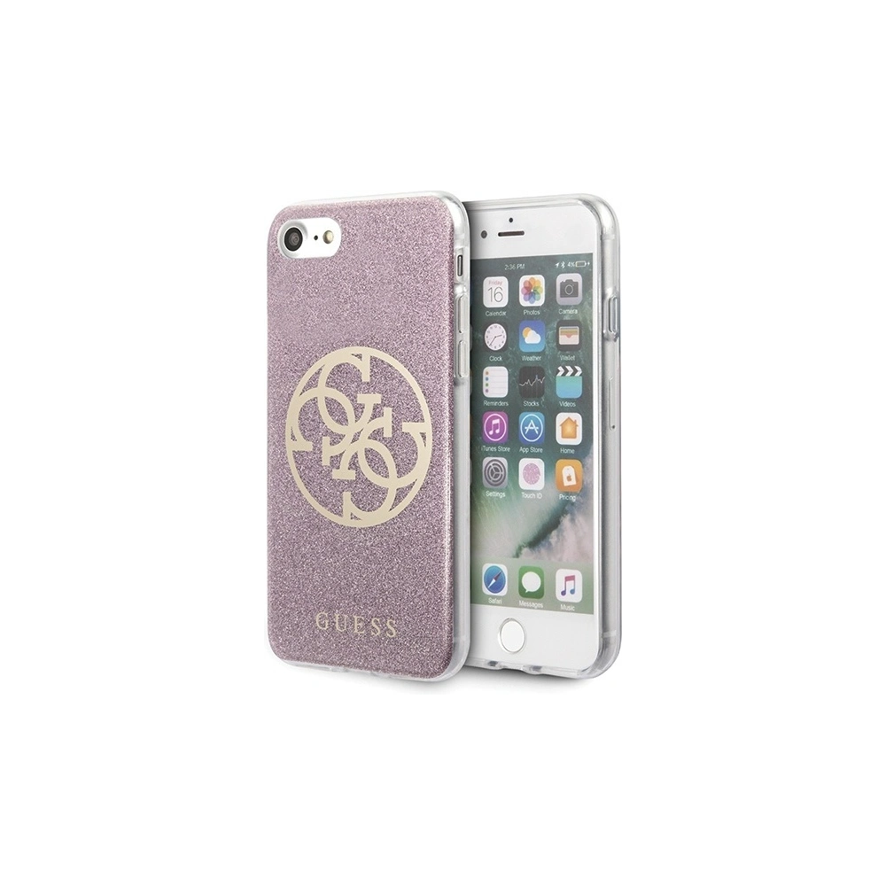 Hurtownia GSM - Etui Guess GUHCI8PCUGLPI Apple iPhone SE 2022/SE 2020/8/7 różowy/pink hard case Glitter 4G Circle Logo - GUE561PNK - {ean13} - Hurt