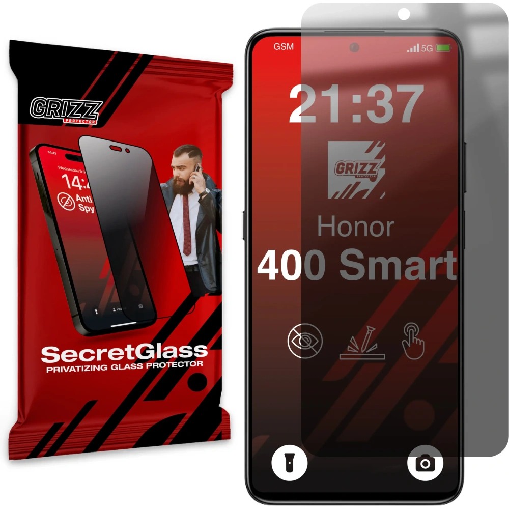 Matowe szkło prywatyzujące GrizzGlass SecretGlass do Honor 400 Smart