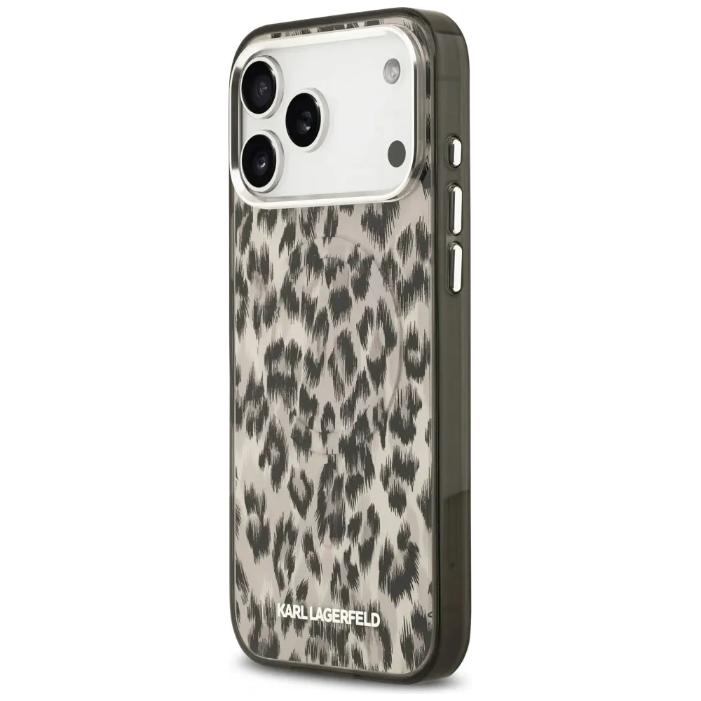 Etui Karl Lagerfeld IML Leopard Pattern MagSafe do Apple iPhone 17 Pro Max brązowy