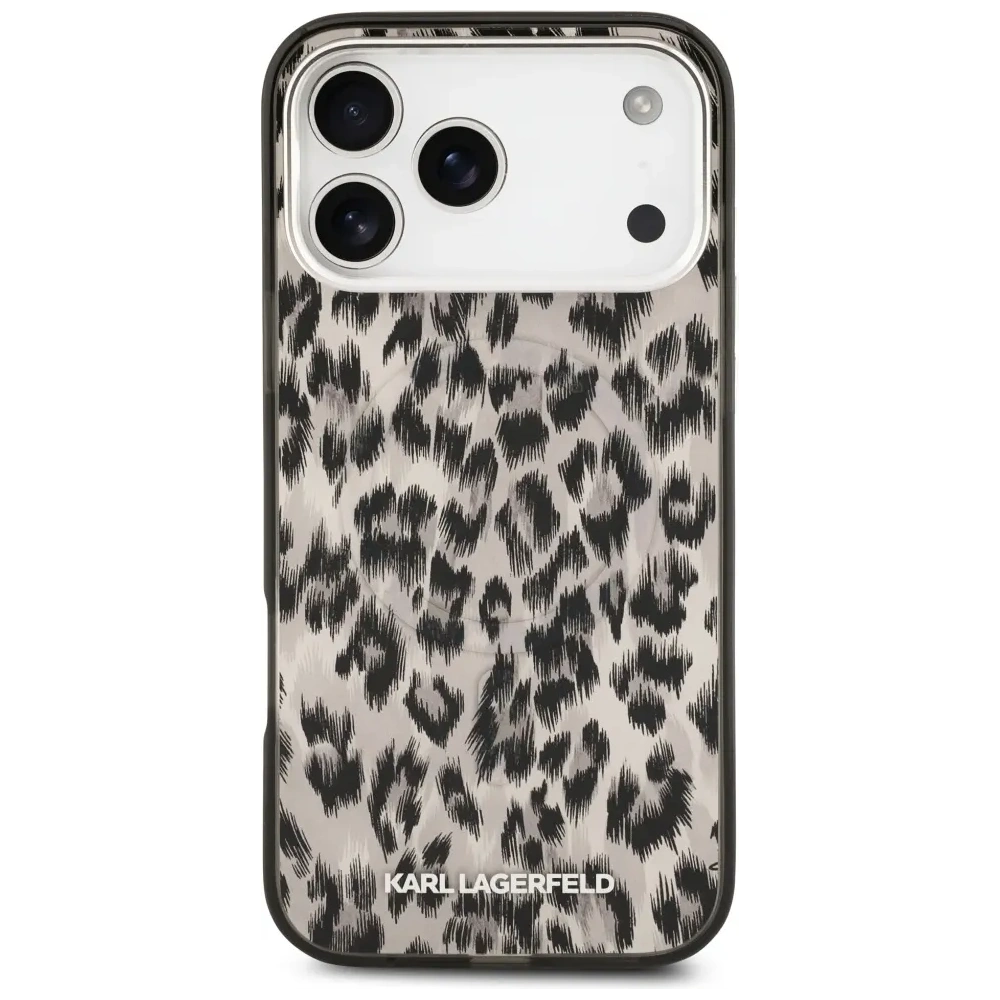 Etui Karl Lagerfeld IML Leopard Pattern MagSafe do Apple iPhone 17 Pro Max brązowy