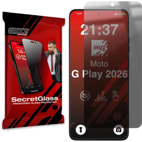 Matowe szkło prywatyzujące GrizzGlass SecretGlass do Motorola Moto G Play (2026)