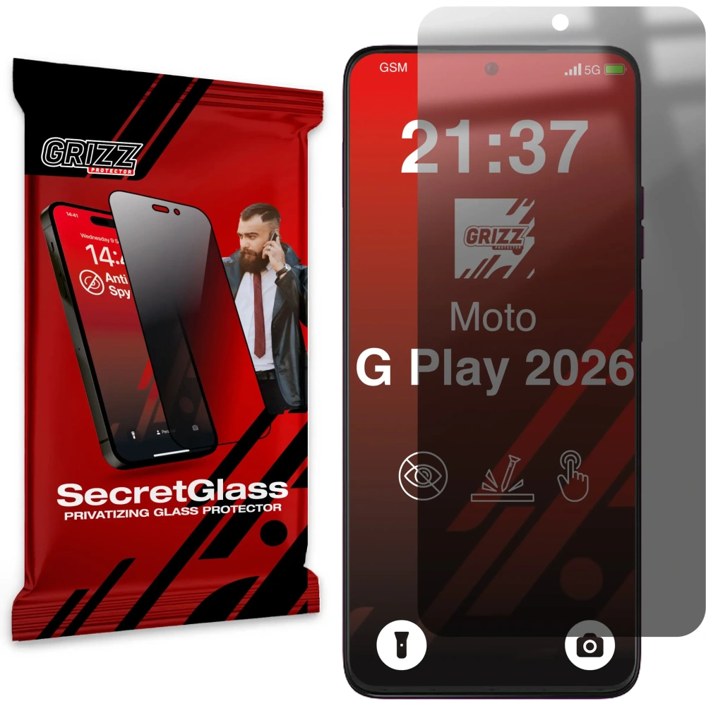 Matowe szkło prywatyzujące GrizzGlass SecretGlass do Motorola Moto G Play (2026)