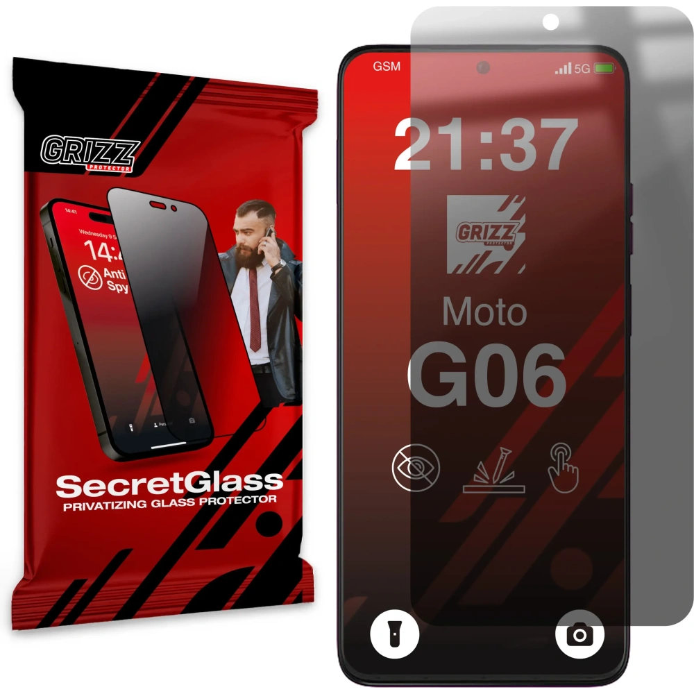 Matowe szkło prywatyzujące GrizzGlass SecretGlass do Motorola Moto G06