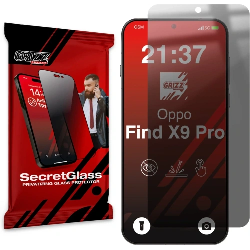 Matowe szkło prywatyzujące GrizzGlass SecretGlass do Oppo Find X9 Pro
