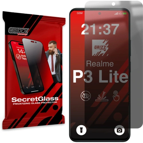 Matowe szkło prywatyzujące GrizzGlass SecretGlass do Realme P3 Lite