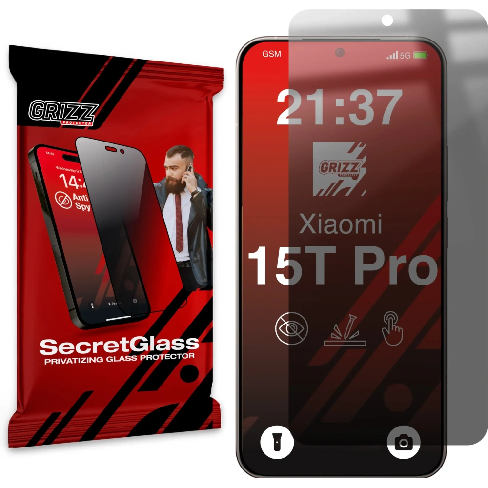 Matowe szkło prywatyzujące GrizzGlass SecretGlass do Xiaomi 15T Pro