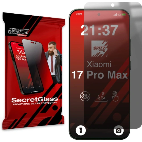 Matowe szkło prywatyzujące GrizzGlass SecretGlass do Xiaomi 17 Pro Max