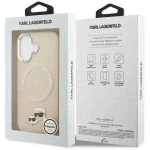 Etui Karl Lagerfeld Karl & Choupette Pins MagSafe do Apple iPhone 17 beżowy