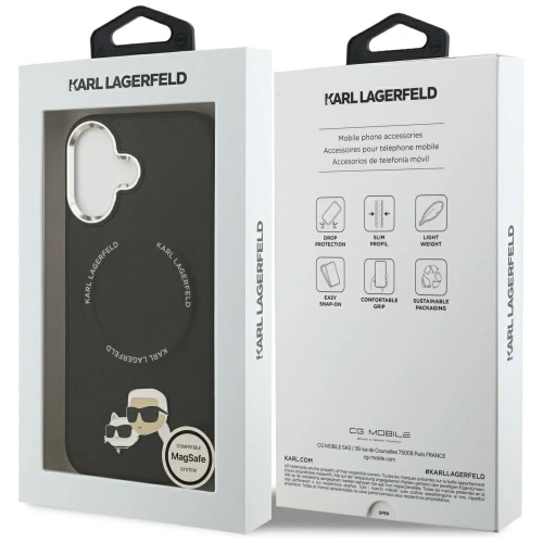 Etui Karl Lagerfeld Karl & Choupette Pins MagSafe do Apple iPhone 17 czarny